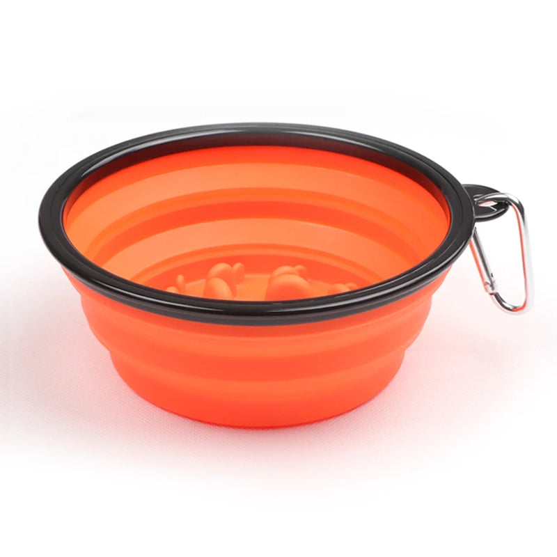 Pet Slow Food Bowl Dog and Cat Anti-Choking Feeder Outdoor Travel Portable Foldable TPE Bowls Anti-Gulping Feeding Pets Supplies