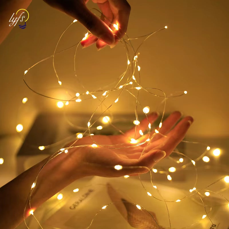 1/5/10Pcs Fairy Lights String Button Battery Light Home Decor Living Bedroom Garden Christmas Wedding New Year Ornament Garland