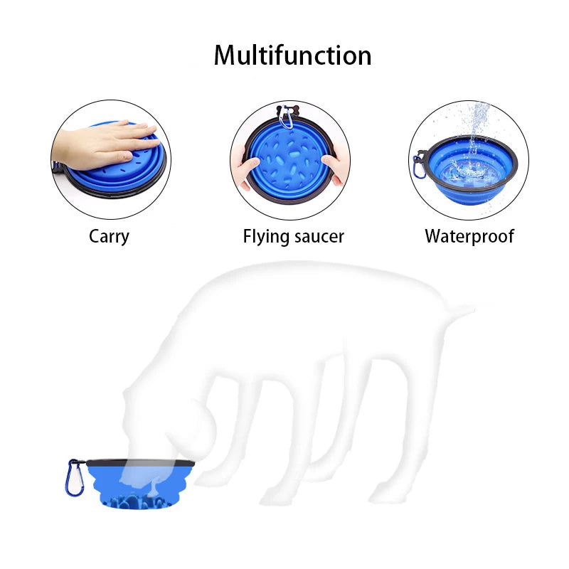 Pet Slow Food Bowl Dog and Cat Anti-Choking Feeder Outdoor Travel Portable Foldable TPE Bowls Anti-Gulping Feeding Pets Supplies