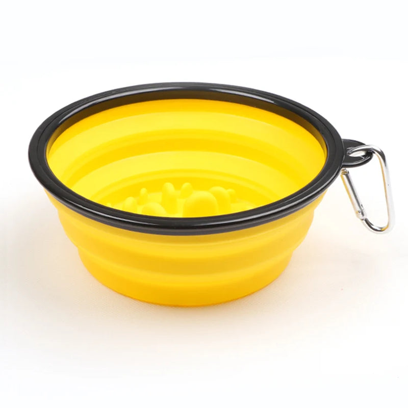 Pet Slow Food Bowl Dog and Cat Anti-Choking Feeder Outdoor Travel Portable Foldable TPE Bowls Anti-Gulping Feeding Pets Supplies