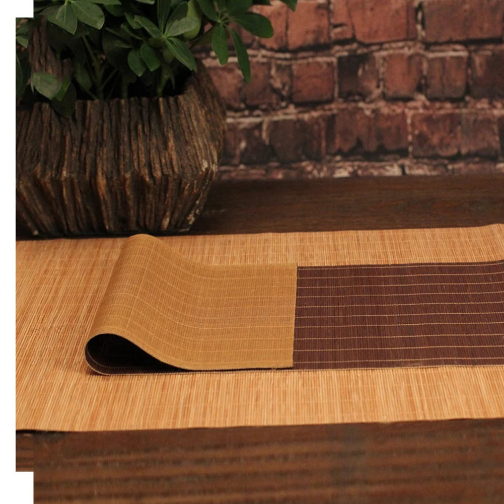 Natural Bamboo Table Runner Placemat Tea Mats Table Pad Ceiling Decor Home Cafe Restaurant Decoration Japanese Bamboo Mat