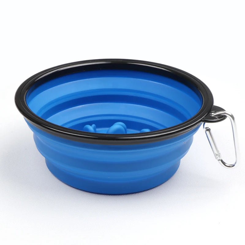 Pet Slow Food Bowl Dog and Cat Anti-Choking Feeder Outdoor Travel Portable Foldable TPE Bowls Anti-Gulping Feeding Pets Supplies