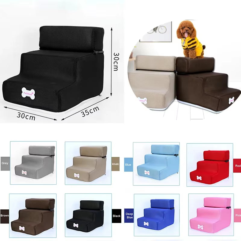 Hot Dog House Dog Stairs Pet 2/3 Steps Stairs for Small Dog Cat Pet Ramp Ladder Anti-Slip Removable Dogs Bed Stairs Pet Supplies