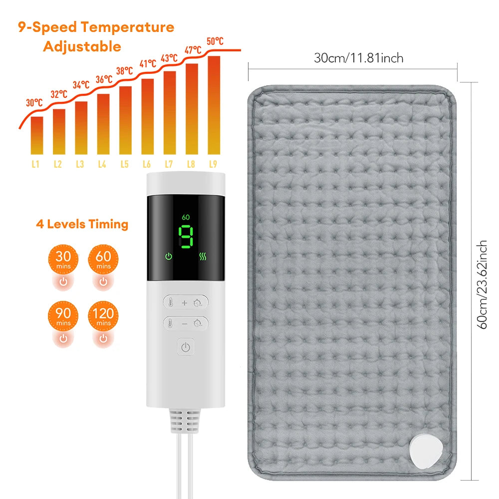 Electric Heating Pad for Period Cramps Winter Warm Blankets Office Camping Hand Waist Back Heat Pad 110V 220V Washable 60*30Cm