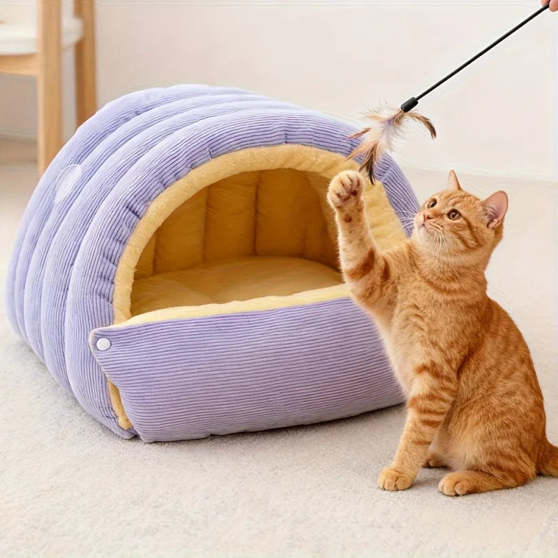 Winter Warm Cat Bed Warm Pet House Pet Sleeping Nest Thickening Warmth Soft Kittens Sleeping Bed Cat Cave for Pet Cat Dog Warmth
