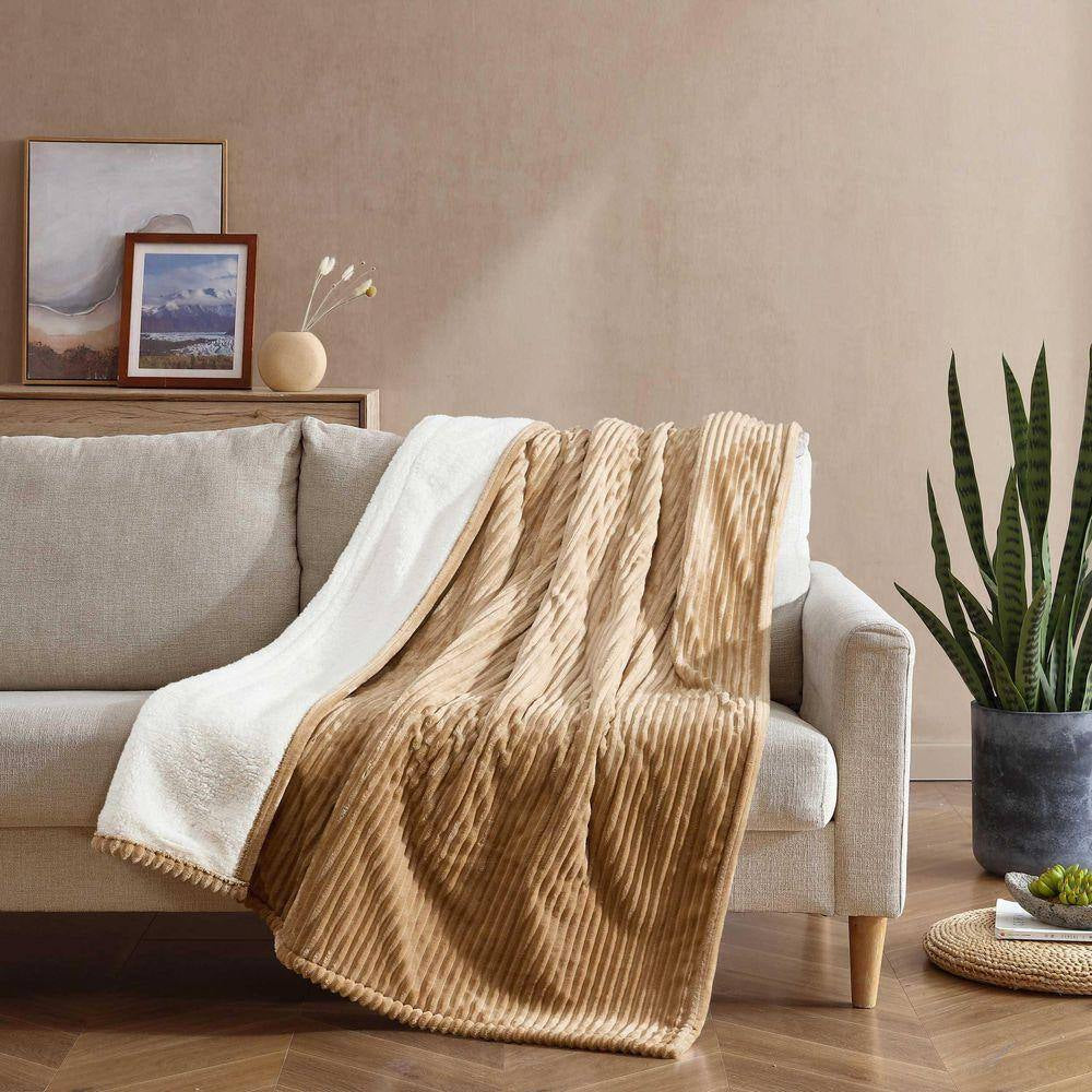 Mountain Valley 1-Piece Mocha/Brown Plush Fleece Full Electric Blanket