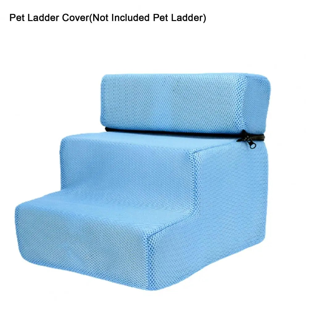 Pet Ladder Cover 3 Steps Stairs for Small Dog Cat Pet Ramp Ladder Anti-Slip Detachable Comfortable Faux Leather Dogs Bed Stairs