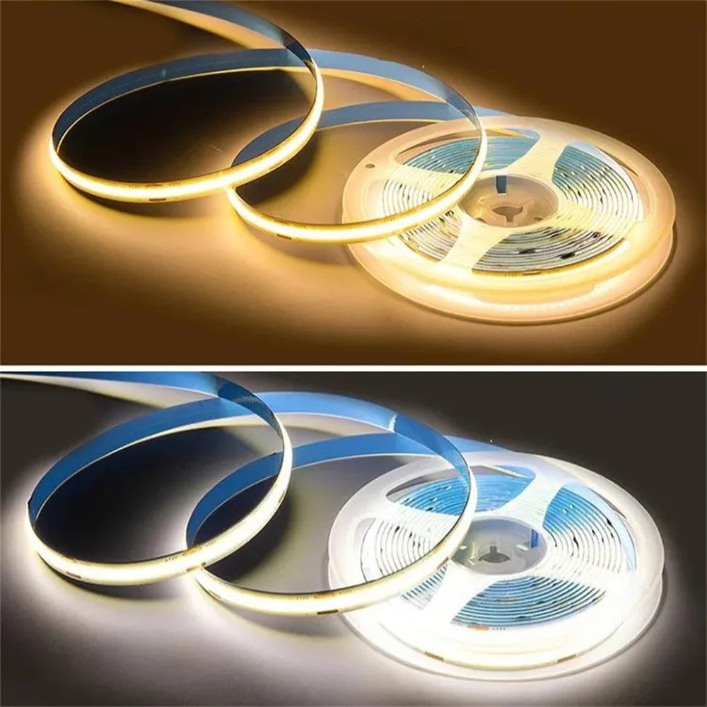 USB 5V COB Led Strip Dimmable LED Strip Lights 320 Leds/M Self-Adhesive Flexible Led Ribbon for Kitchen Cabinet Mirror Bedroom
