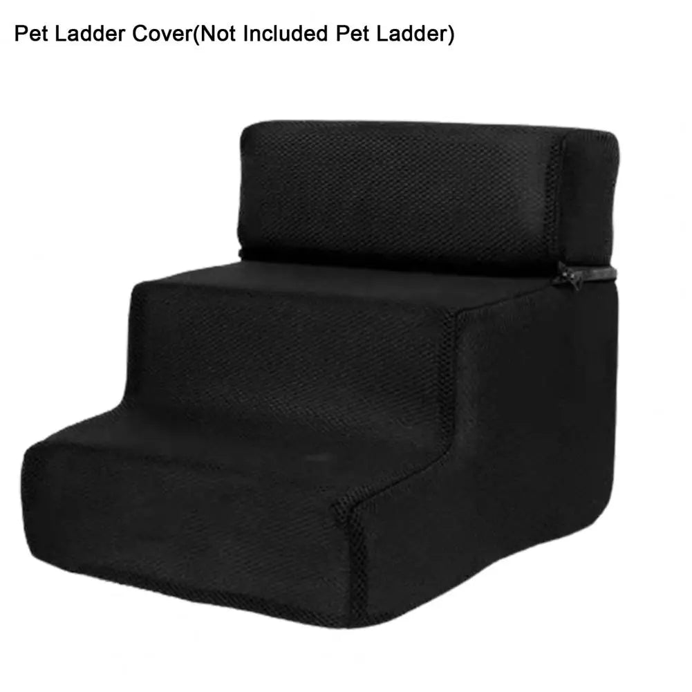 Pet Ladder Cover 3 Steps Stairs for Small Dog Cat Pet Ramp Ladder Anti-Slip Detachable Comfortable Faux Leather Dogs Bed Stairs