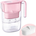 PT-05P Water Filter Pitcher, 7-Cup Capacity, NSF Certified, 5X Longer Filter Life, up to 200 Gallons, for Fridge, Countertop, and Gift Giving, Reduces PFOA/PFOS, Chlorine, Pink
