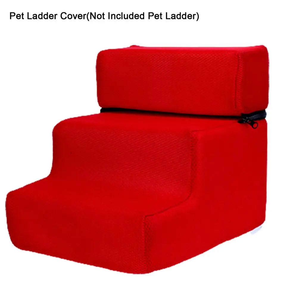 Pet Ladder Cover 3 Steps Stairs for Small Dog Cat Pet Ramp Ladder Anti-Slip Detachable Comfortable Faux Leather Dogs Bed Stairs