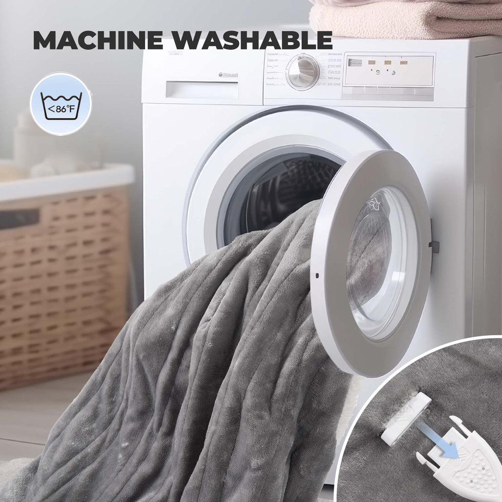 50" X 60" Electric Heated Blanket Throw Upgraded Heating Wire with 4 Hour Auto off and 6 Heat Levels Machine Washable
