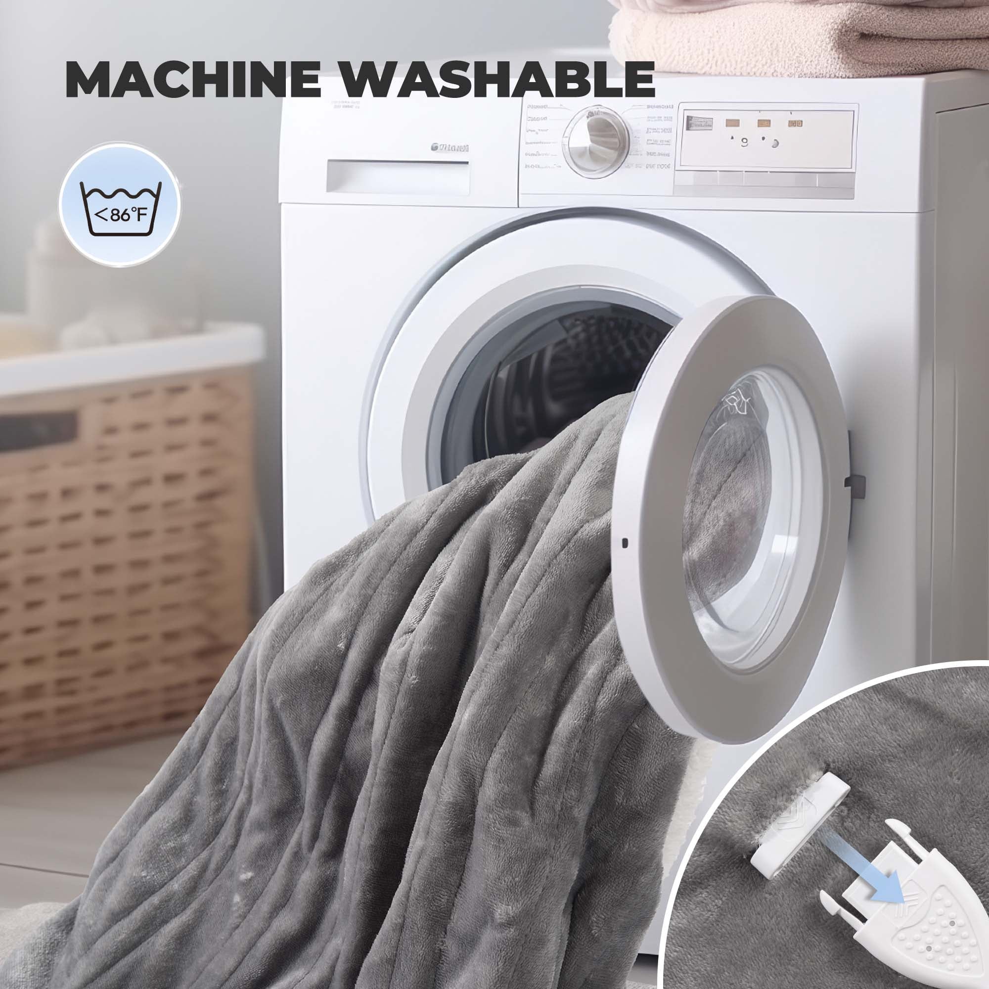 50" X 60" Electric Heated Blanket Throw Upgraded Heating Wire with 4 Hour Auto off and 6 Heat Levels Machine Washable