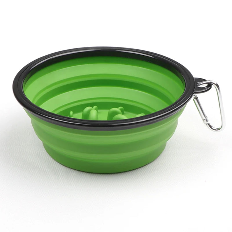 Pet Slow Food Bowl Dog and Cat Anti-Choking Feeder Outdoor Travel Portable Foldable TPE Bowls Anti-Gulping Feeding Pets Supplies