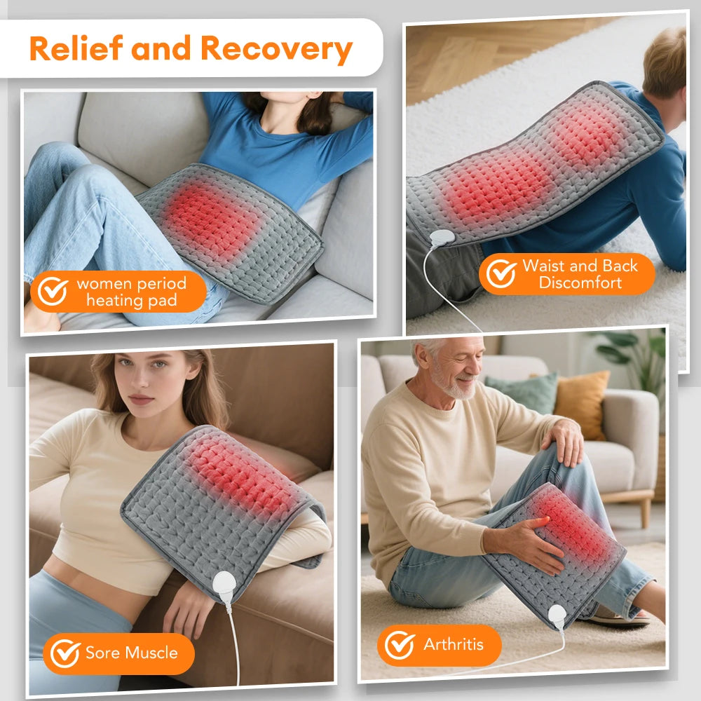 Electric Heating Pad for Period Cramps Winter Warm Blankets Office Camping Hand Waist Back Heat Pad 110V 220V Washable 60*30Cm