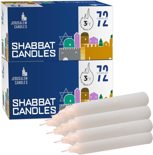 - Traditional Shabbos Candles - 3 Hour - 2-Pack X 72 Candles (144 Candles)