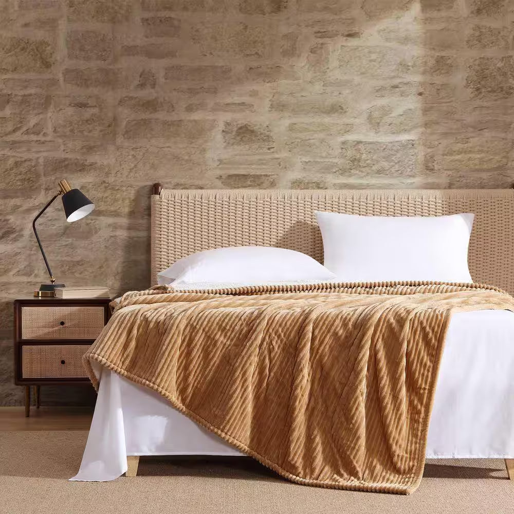 Mountain Valley 1-Piece Mocha/Brown Plush Fleece Full Electric Blanket