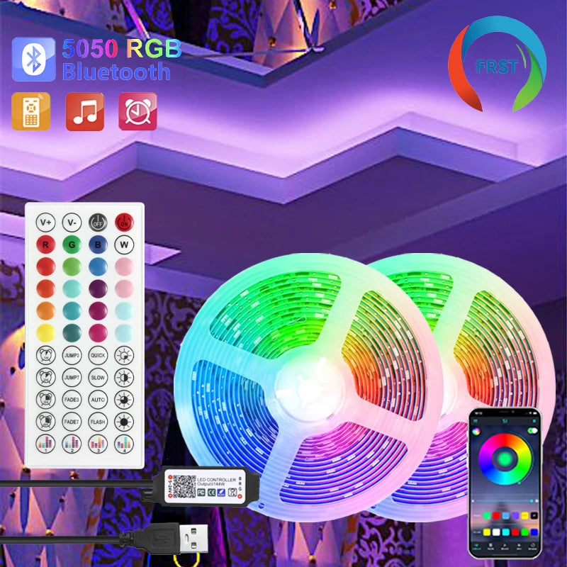 Color RGB 5050 LED Strip Bluetooth Tape Decor for Room LED 10M 15M 20M 30M PC TV Backlight Neon LED Lighting Cветодиодная Лента