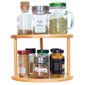 Two-Tier Bamboo 10" Lazy Susan Turntable for Cabinets, Countertop, Panty or Table