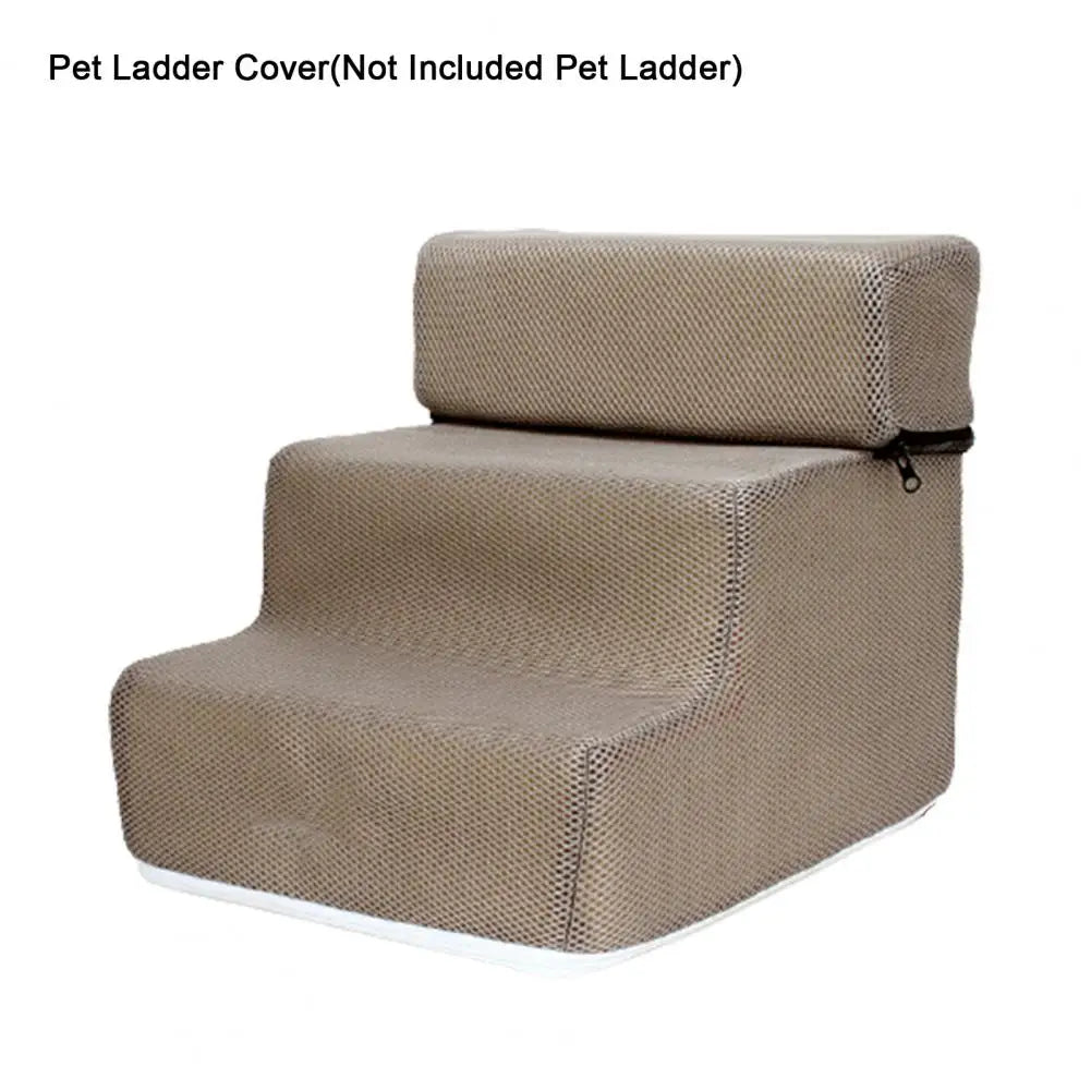 Pet Ladder Cover 3 Steps Stairs for Small Dog Cat Pet Ramp Ladder Anti-Slip Detachable Comfortable Faux Leather Dogs Bed Stairs