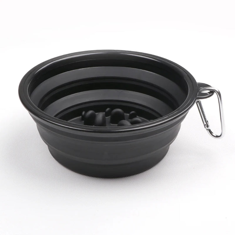 Pet Slow Food Bowl Dog and Cat Anti-Choking Feeder Outdoor Travel Portable Foldable TPE Bowls Anti-Gulping Feeding Pets Supplies