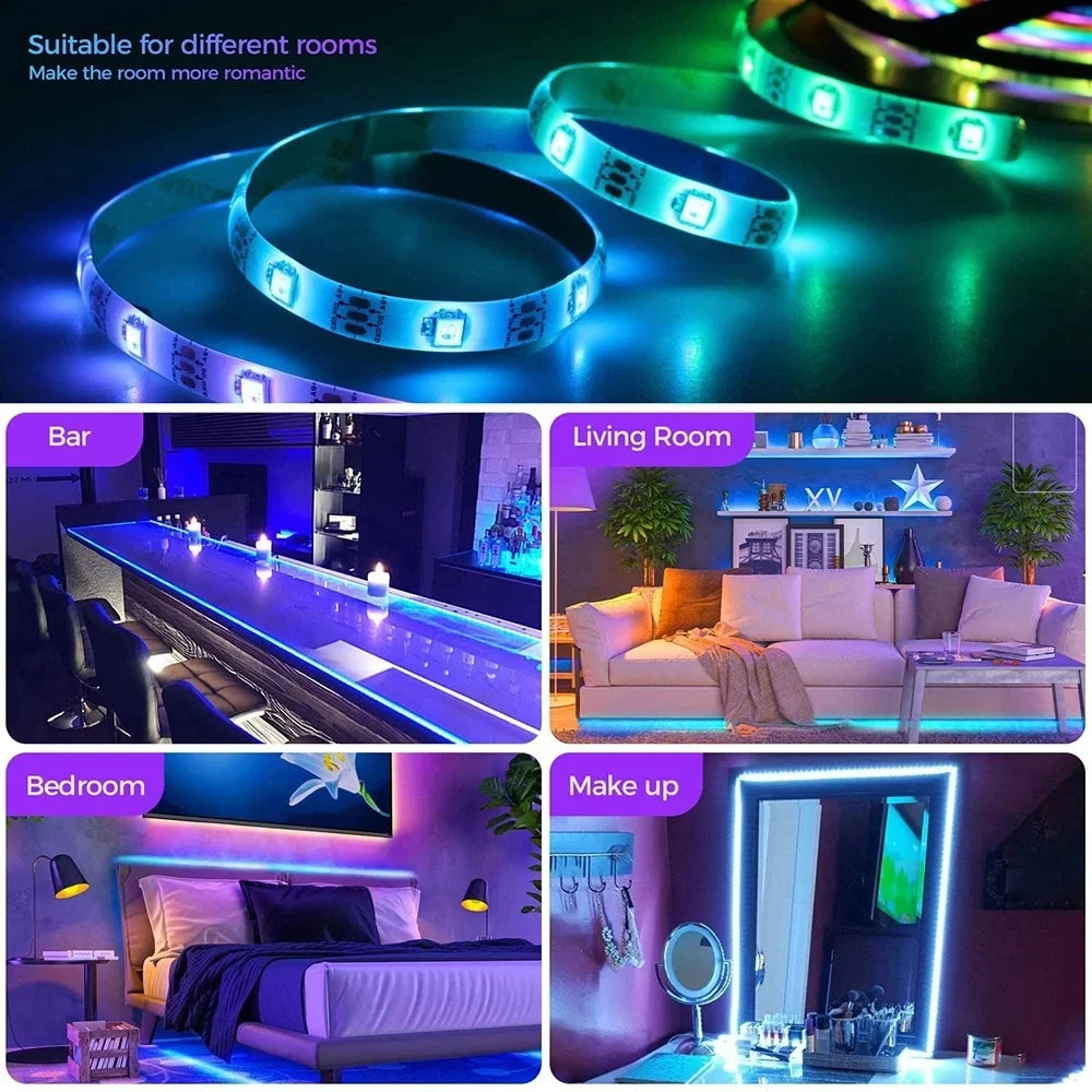Color RGB 5050 LED Strip Bluetooth Tape Decor for Room LED 10M 15M 20M 30M PC TV Backlight Neon LED Lighting Cветодиодная Лента