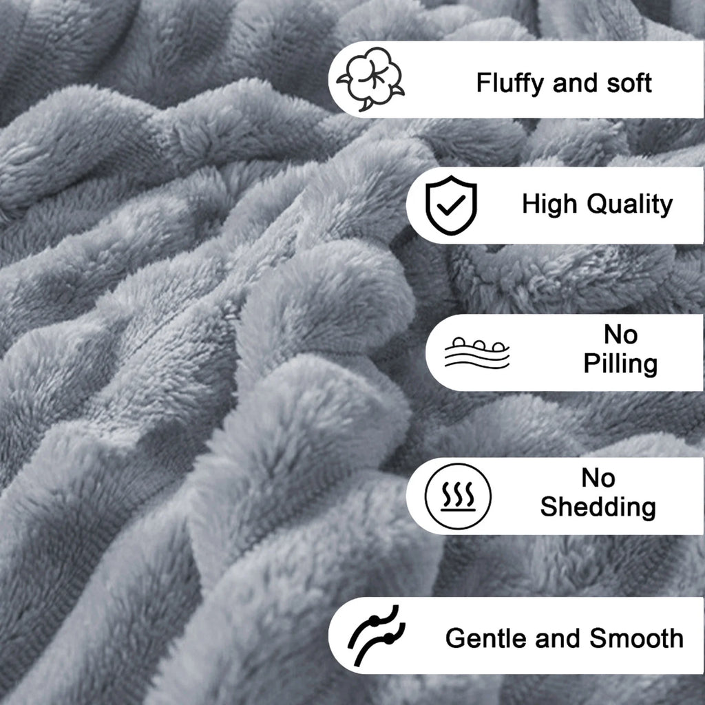 Fleece Throw Blanket, Extra Soft Lightweight Blanket with Strip, Plush Fuzzy Cozy Blankets and Throws for Couch, Bed, Sofa Cozy, Warm and Breathable