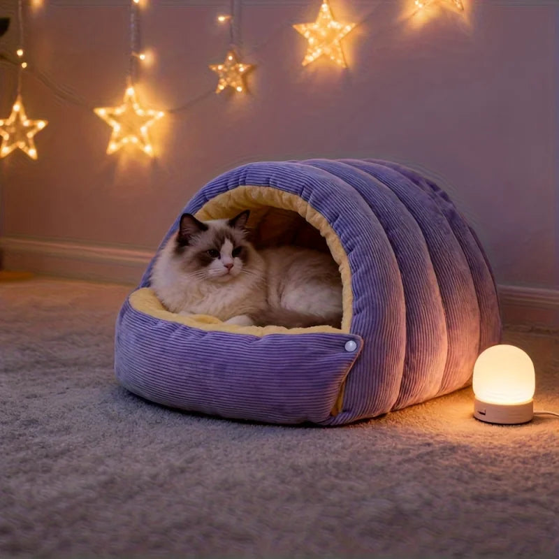 Winter Warm Cat Bed Warm Pet House Pet Sleeping Nest Thickening Warmth Soft Kittens Sleeping Bed Cat Cave for Pet Cat Dog Warmth