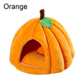 3D Pumpkin Pet House Semi-Enclosed Removable Bottom Non-Slip Soft PP Cotton Winter Cat House Tent for Pet Mat Washable Cave