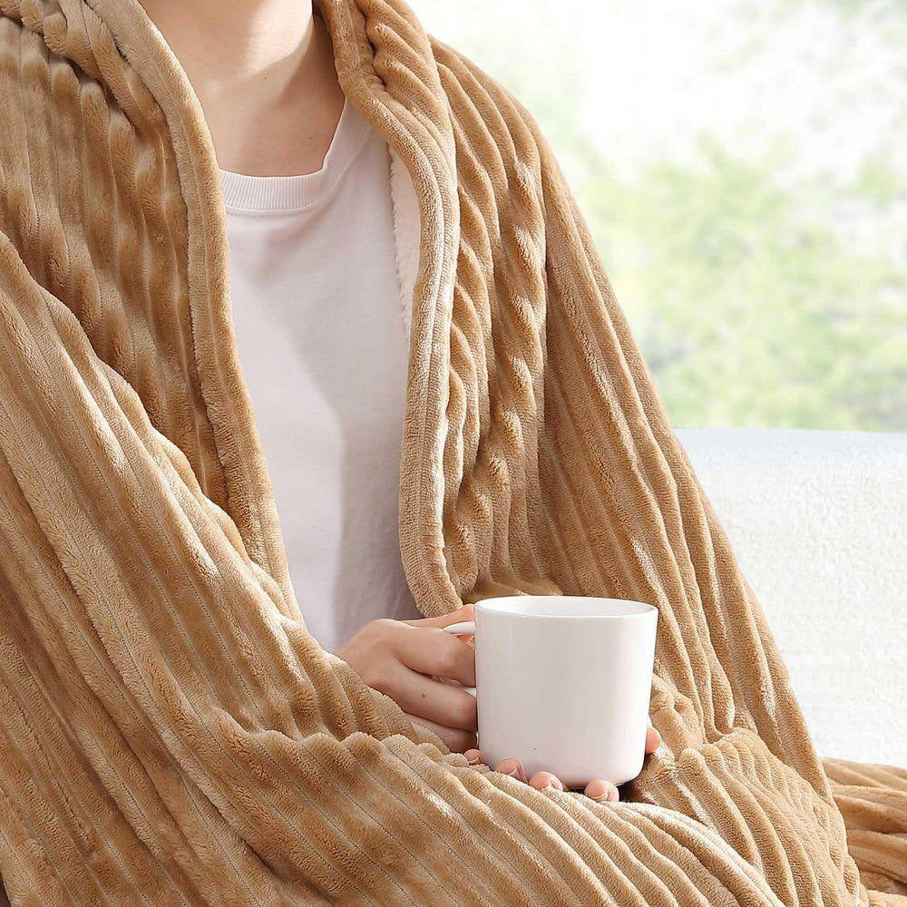 Mountain Valley 1-Piece Mocha/Brown Plush Fleece Full Electric Blanket