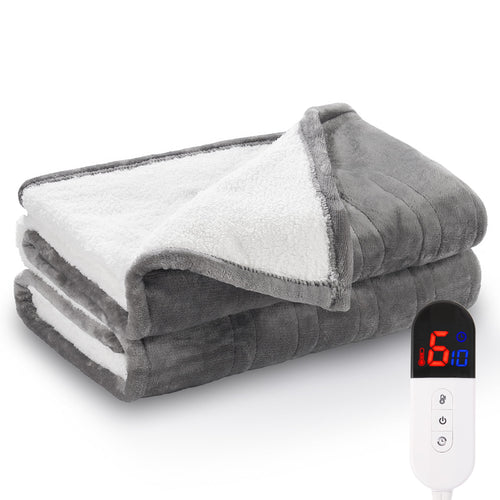 50" X 60" Electric Heated Blanket Throw Upgraded Heating Wire with 4 Hour Auto off and 6 Heat Levels Machine Washable