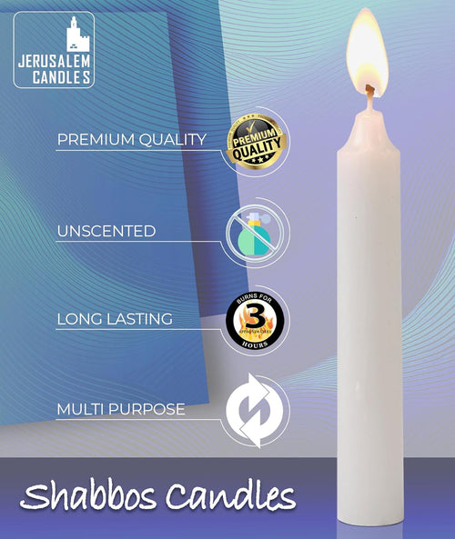 - Traditional Shabbos Candles - 3 Hour - 2-Pack X 72 Candles (144 Candles)
