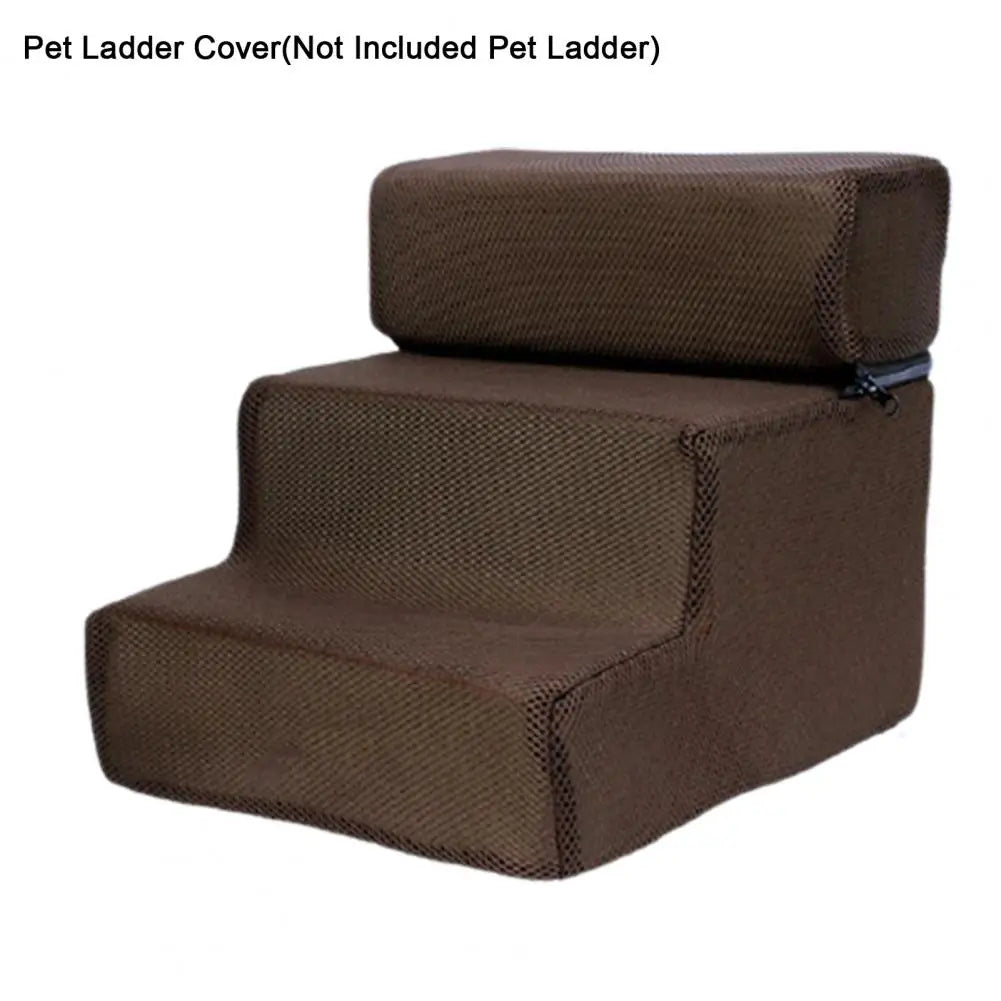 Pet Ladder Cover 3 Steps Stairs for Small Dog Cat Pet Ramp Ladder Anti-Slip Detachable Comfortable Faux Leather Dogs Bed Stairs